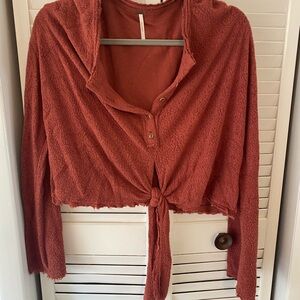 Free People Terracotta Long Sleeve Top